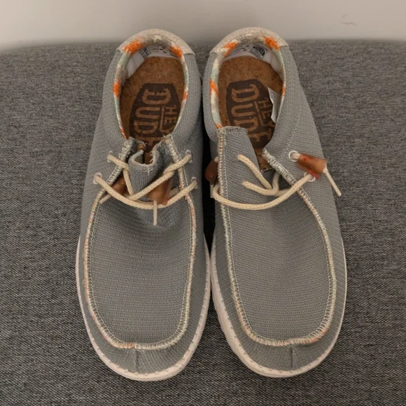 Hey Dude Wally Knit Cobblestone Men's Casual Gray White Shoes - Picture 8 of 16